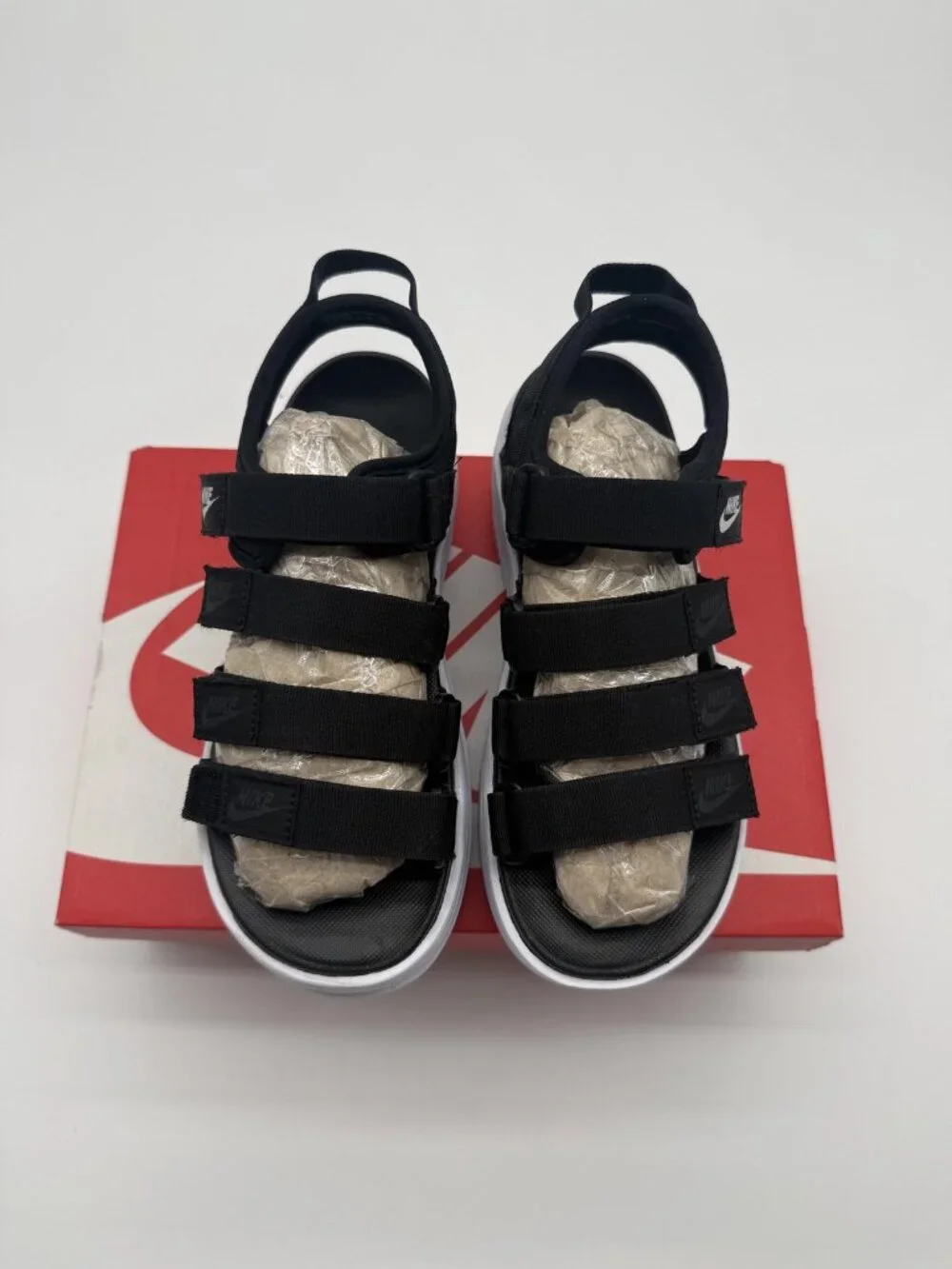 New Nike Icon Classic Sandal Women's Size 6 Black White Platform DH0224 001